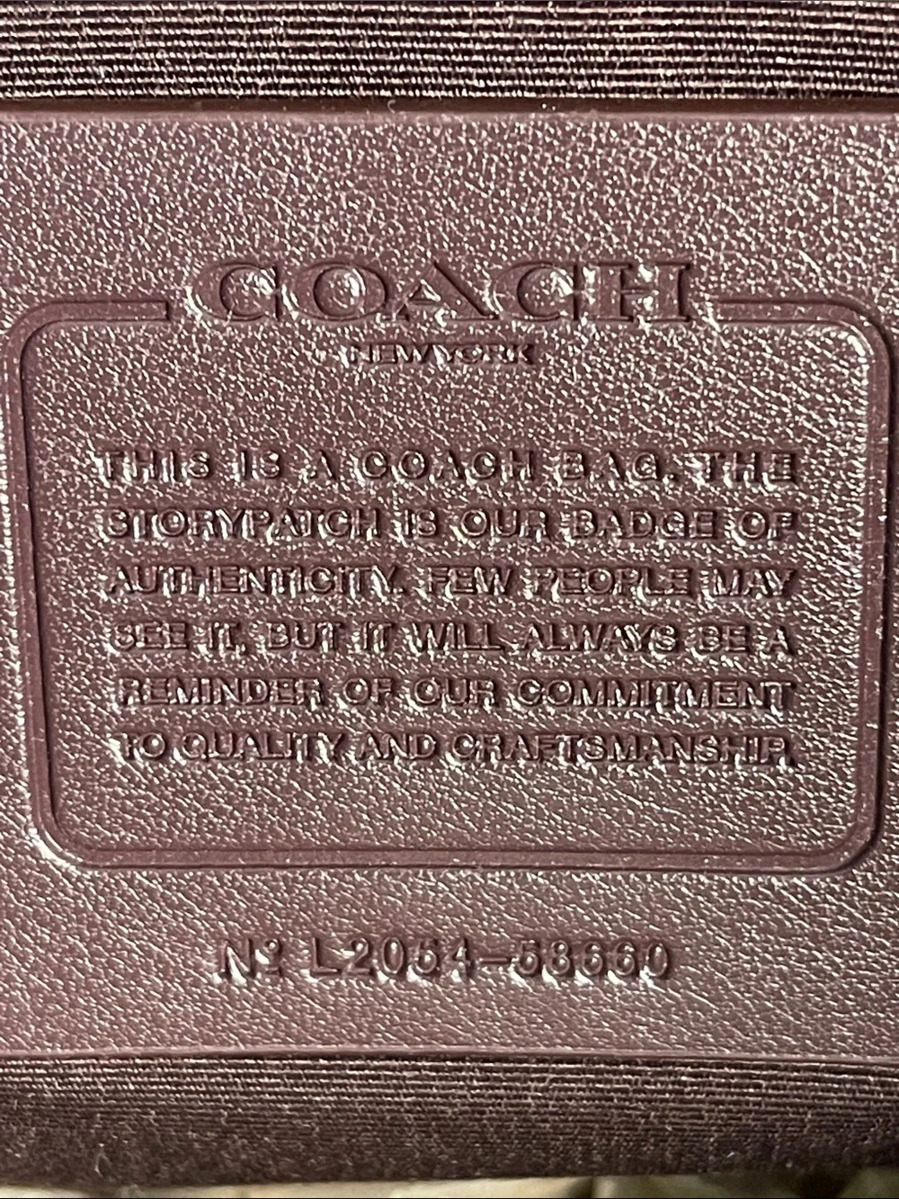 Coach L2054-58860 Derby Leather Tote Lavender Mauve Pebbled Leather